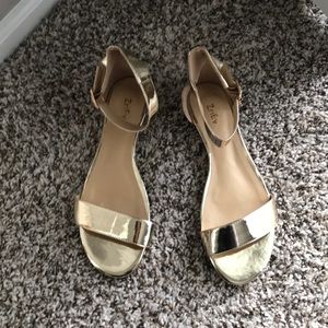 Gold Sandals with Ankle Strap